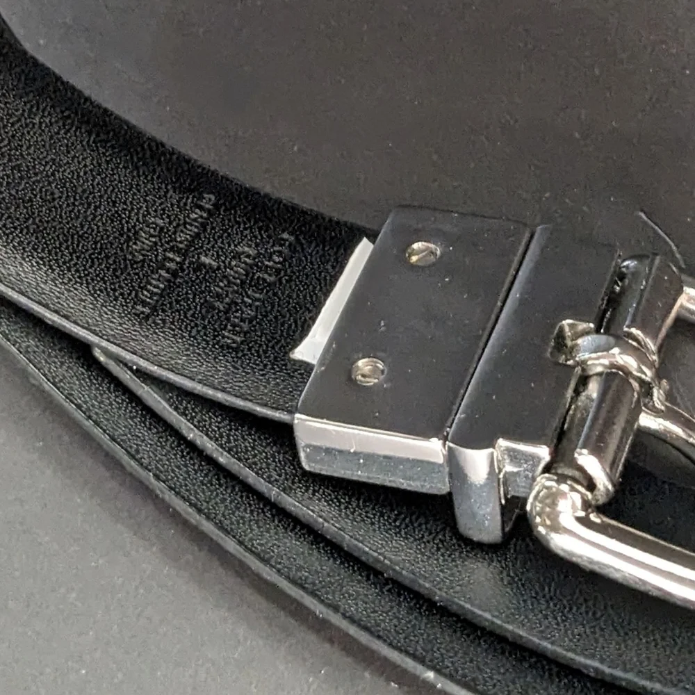 Cole Haan Reversible Python Leather Belt Silver Buckle Size L